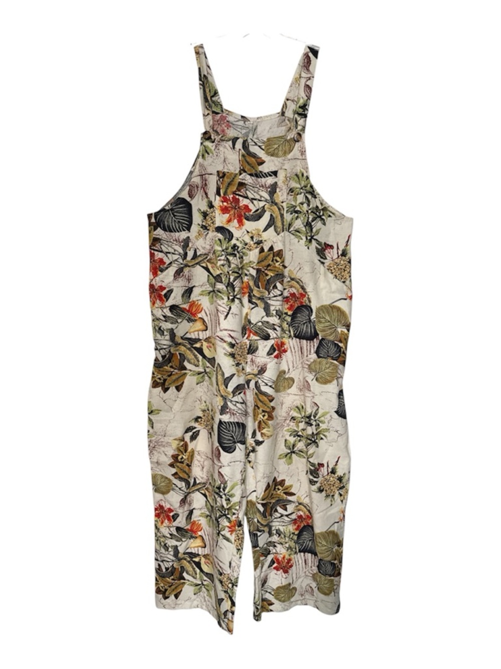 Floral Botanical Overalls Jumpsuit w/ Pockets Boho Cottagecore Artsy Romper